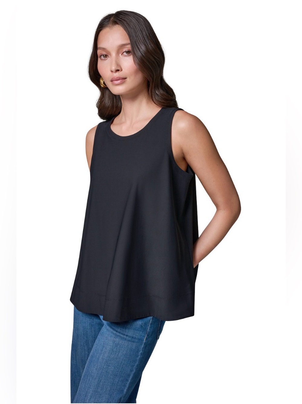 🔥 $79 Donna Karan Weekend Women's 4-way Stretch Knit Sleeveless Top Sz M 🔥